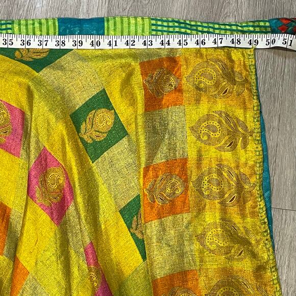 Womens Wrap Skirt One Size Maxi Bohemian Festival Indie Vacation Maximalist - Picture 5 of 7